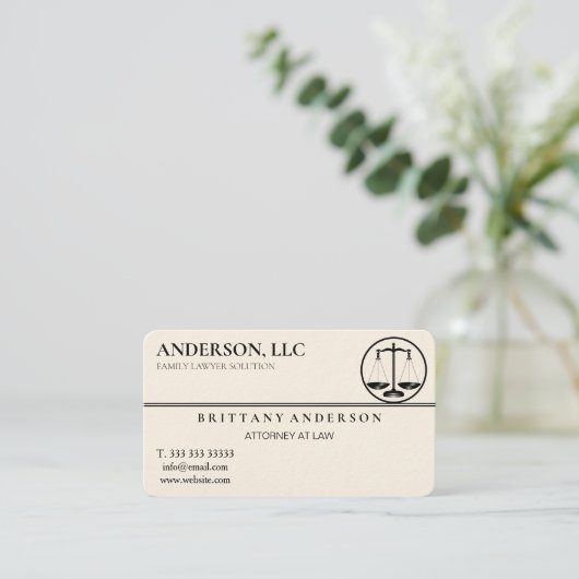 Professional Attorney op Law Black Scale Visitekaartje (Staand voorkant)