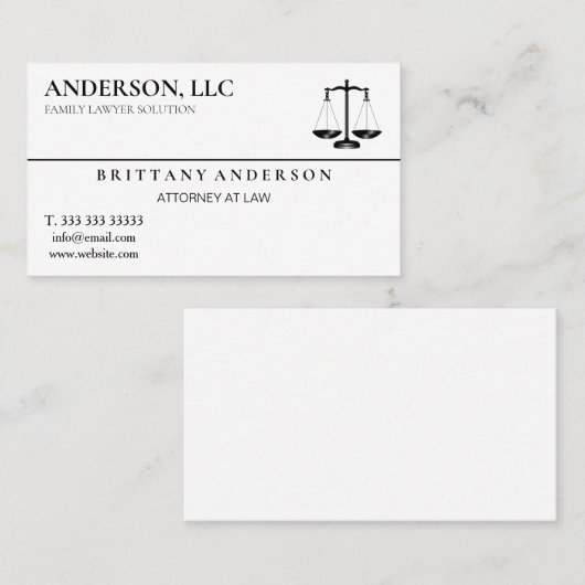 Professional Attorney op Law Black Scale Visitekaartje (Voorkant / Achterkant)