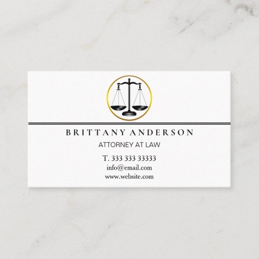 Professional Attorney op Law Black Scale Visitekaartje (Voorkant)