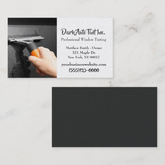 Professional Auto Window Tint Service Visitekaartje (Voorkant / Achterkant)
