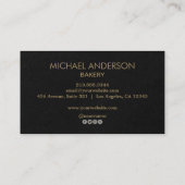 Professional Bakery Pastry Chef Black Gold         Visitekaartje (Achterkant)