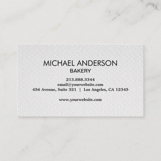 Professional Bakery Pastry Chef Visitekaartje (Achterkant)