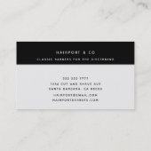 Professional Barber Haarstylist Scissors Black Visitekaartje (Achterkant)