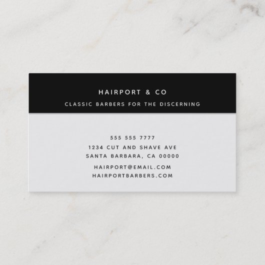 Professional Barber Haarstylist Scissors Black Visitekaartje (Achterkant)