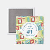 Professional Bartender Favor Award ・ Aangepast Magneet (Voorkant / Achterkant)