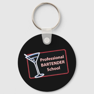 Professional Bartender School Button Sleutelhanger