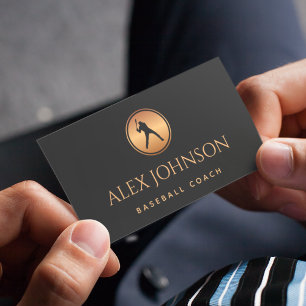 Professional Baseball Coach Player Gold Black Logo Visitekaartje