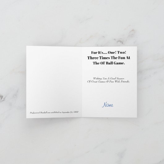 Professional Baseball Day Kaart (Binnen)