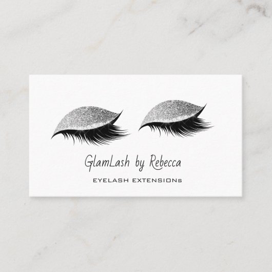 Professional Beauty Eyelash Lashes Glitter Silver Visitekaartje (Voorkant)