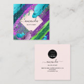 Professional Beauty Makeup Logo Abstracte Blush Vierkante Visitekaartje (Voorkant / Achterkant)