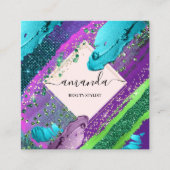 Professional Beauty Makeup Logo Abstracte Blush Vierkante Visitekaartje (Voorkant)