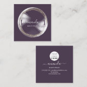 Professional Beauty Makeup Logo Bubble Plum Vierkante Visitekaartje (Voorkant / Achterkant)