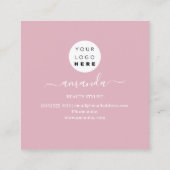 Professional Beauty Makeup Logo Bubble Vierkante Visitekaartje (Achterkant)