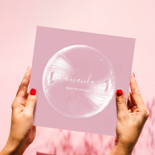 Professional Beauty Makeup Logo Bubble Vierkante Visitekaartje