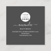 Professional Beauty Makeup Logo Golden Lijst Grey Vierkante Visitekaartje (Achterkant)