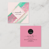 Professional Beauty Makeup Logo Roze Rose Vierkante Visitekaartje (Voorkant / Achterkant)