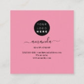 Professional Beauty Makeup Logo Roze Rose Vierkante Visitekaartje (Achterkant)