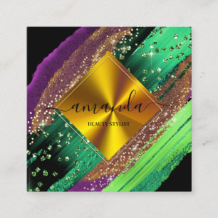 Professional Beauty Makeup Logo Tropic Gold VIP Vierkante Visitekaartje