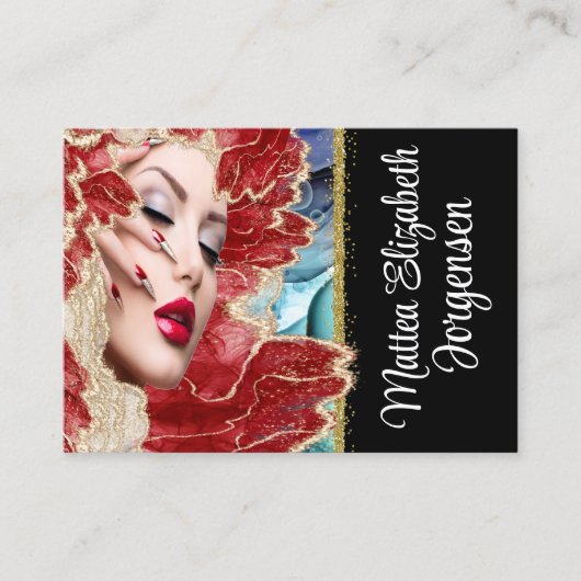 Professional Beauty Salon Nail Art Visitekaartje (Voorkant)