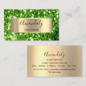 Professional Beauty StudioHairdresser Glitter Mint Visitekaartje (Voorkant / Achterkant)