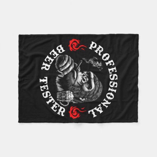 Professional Beer Tester Funny Drinking Monkey Quo Fleece Deken (Voorkant (Horizontaal))