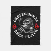 Professional Beer Tester Funny Drinking Monkey Quo Fleece Deken (Voorkant)