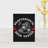 Professional Beer Tester Funny Drinking Monkey Quo Kaart (Gele Bloem)