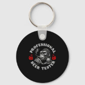 Professional Beer Tester Funny Drinking Monkey Quo Sleutelhanger (Voorkant)