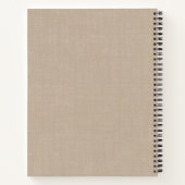 Professional Beige Linen Gold Monogram Notitieboek (Achterkant)