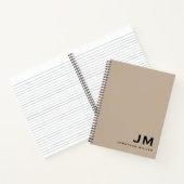 Professional Beige Monogram Initialen Notitieboek (Binnen)