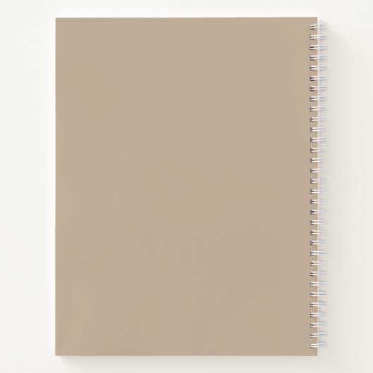 Professional Beige White Monogram Initialen Notitieboek (Achterkant)
