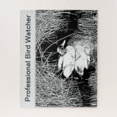 Professional Bird Watcher Natuur Black White Duck Legpuzzel (Verticaal)