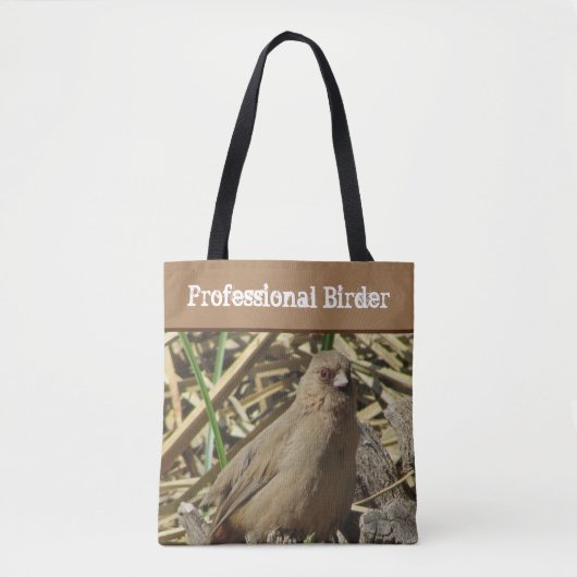 Professional Birder Brown Towee Bird Foto Natuur Tote Bag (Voorkant)