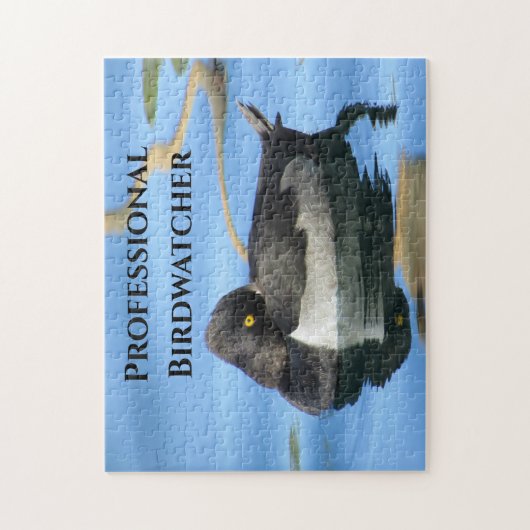 Professional Birdwatcher Duck Blue Water Wild Bird Legpuzzel (Verticaal)