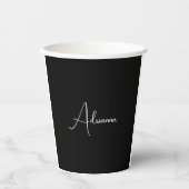 Professional black add your name handwriting retro papieren bekers (Voorkant)