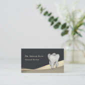 Professional Black and Gold 3D Tooth Icon Dentist Visitekaartje (Staand voorkant)