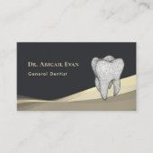 Professional Black and Gold 3D Tooth Icon Dentist Visitekaartje (Voorkant)