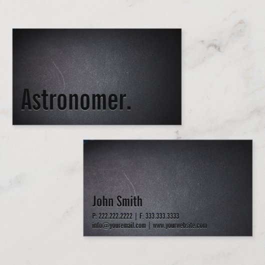 Professional Black Astronomer Visitekaartje (Voorkant / Achterkant)