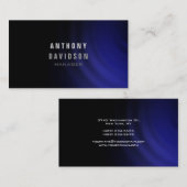 Professional Black Blue Grey Manager Visitekaartje (Voorkant / Achterkant)