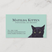 Professional Black Cat Groomer Pet Visitekaartje (Voorkant)