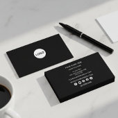 Professional Black Circle Logo Modern Visitekaartje