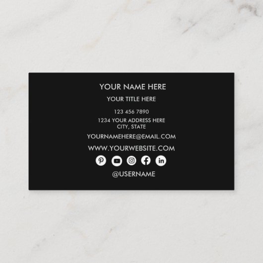 Professional Black Circle Logo Modern Visitekaartje (Achterkant)