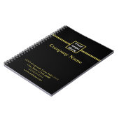 Professional Black en Faux Gold Uw Logo hier Notitieboek (Linkerzijde)