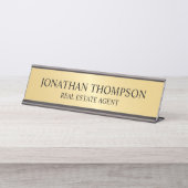 Professional Black en Gold Bureau Naambordje (Voorkant)