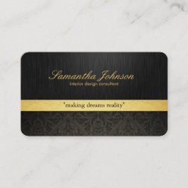 Professional Black en Gold Elegant Damask Visitekaartje