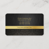 Professional Black en Gold Elegant Damask Visitekaartje (Achterkant)