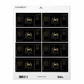 Professional Black- en Gold Hair-serumlabels Etiket (Full Sheet)