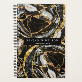 Professional Black en Gold Marble Abstract Planner