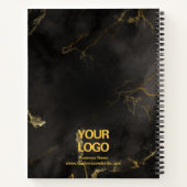Professional Black en Gold Marble Employee Graph Notitieboek (Achterkant)