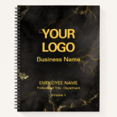 Professional Black en Gold Marble Employee Graph Notitieboek (Voorkant)
